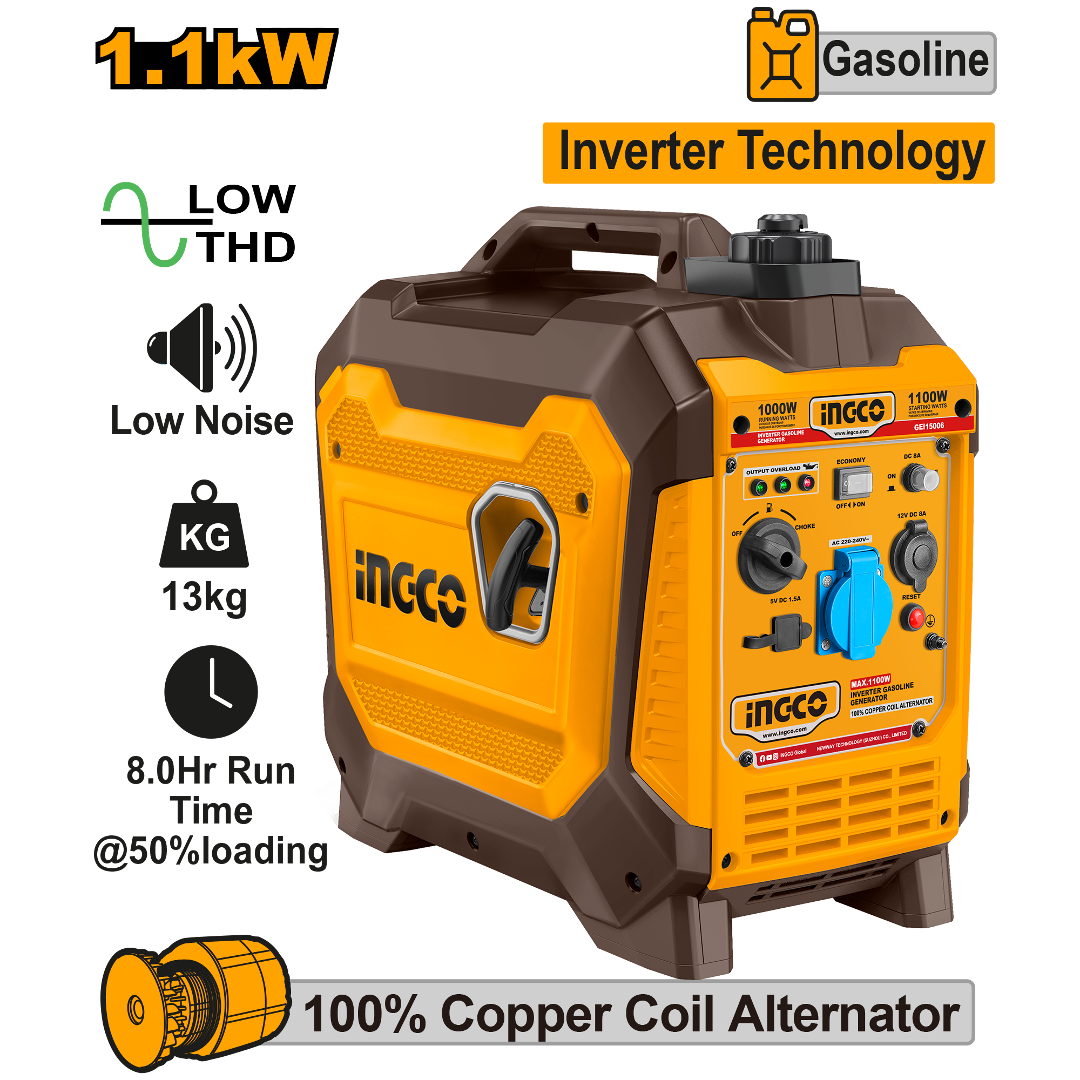 GENERADOR INVERTER 1.1KW 1100W INGCO